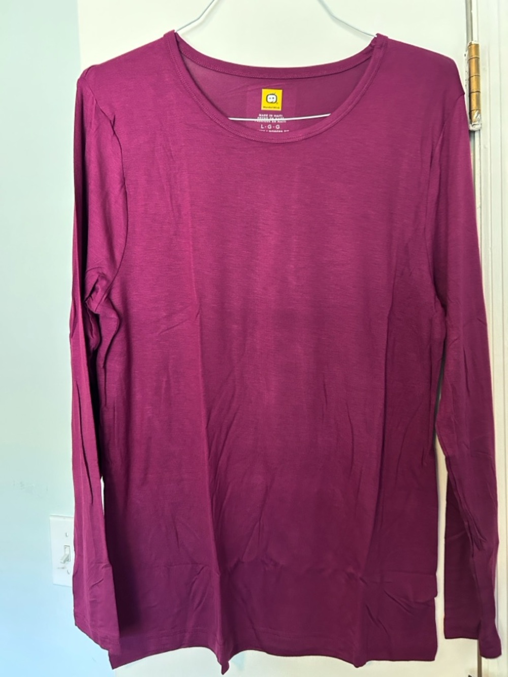 WonderWink Women's Crewneck Long Sleeve Tee - Magenta
